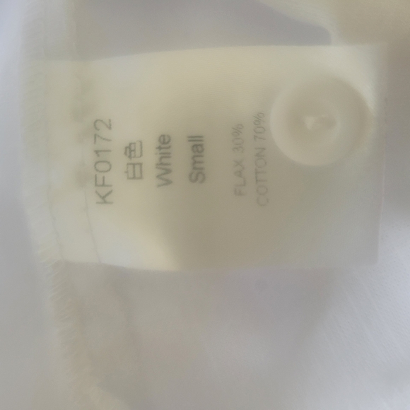 Classic White Women's Shirt Flax/Cotton Blend - Picture 4 of 6